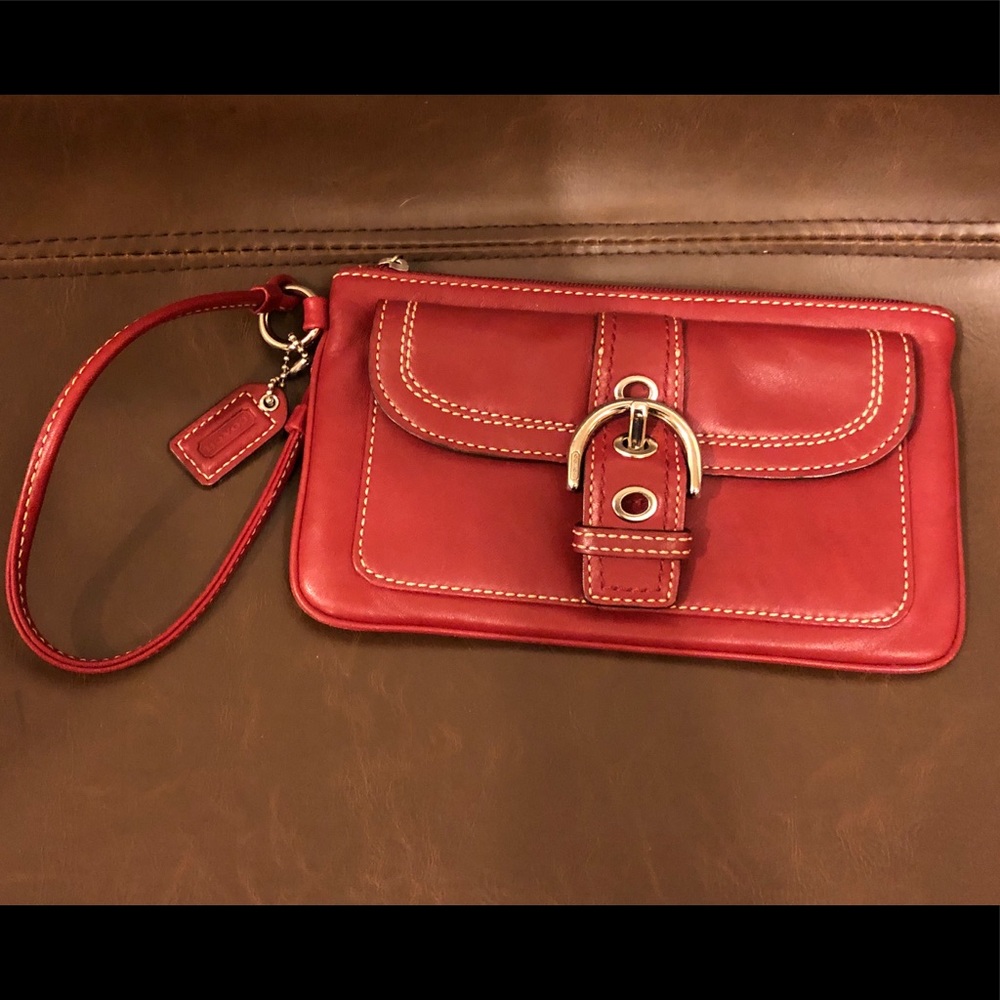 Coach Red Buckle Wristlet